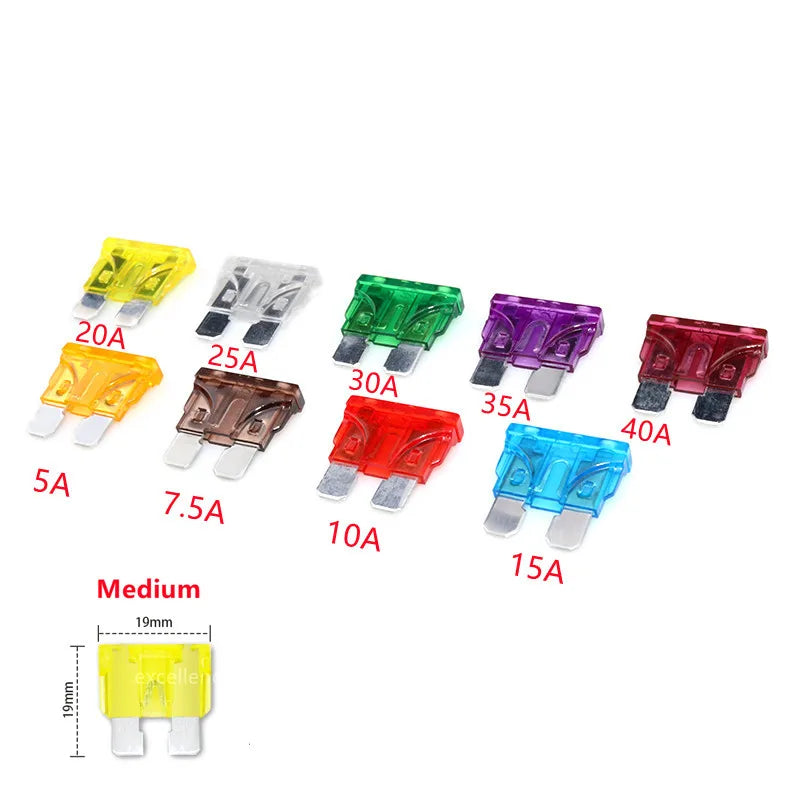 10pcs Car Fuse Mini Small Medium 5A 7.5A 10A 15A 20A 25A 30A 35A 40A Amp Clip Fuse for Car Truck Peaceful Pleasures Health and Wellness