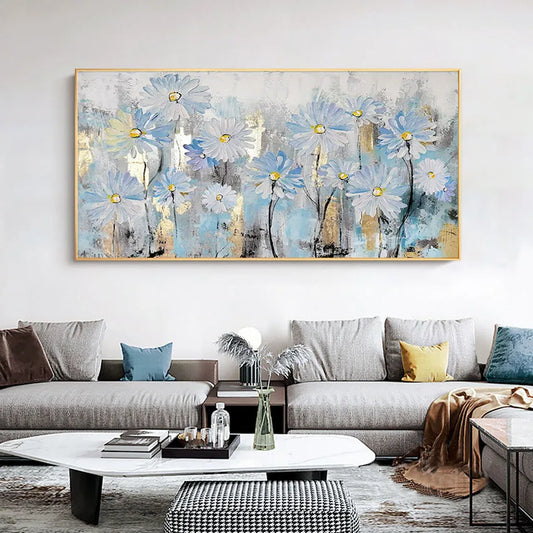 Beautiful flower canvas oil painting art pictures are 100% handmade and customized hung in the hotel restaurant living room Peaceful Pleasures Health and Wellness