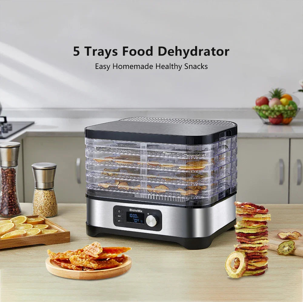 BioloMix Food Dehydrator – 5 BPA-Free Trays, Digital Timer & Temp Control Peaceful Pleasures Health and Wellness