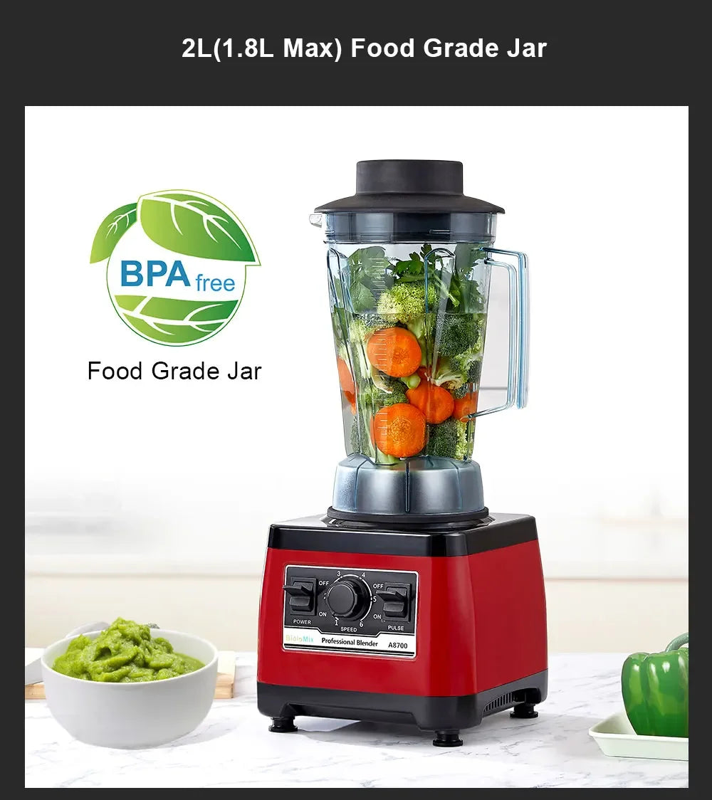 BPA Free Heavy Duty Commercial Grade Blender | 2200W Peak Power Blenders Peaceful Pleasures Health and Wellness