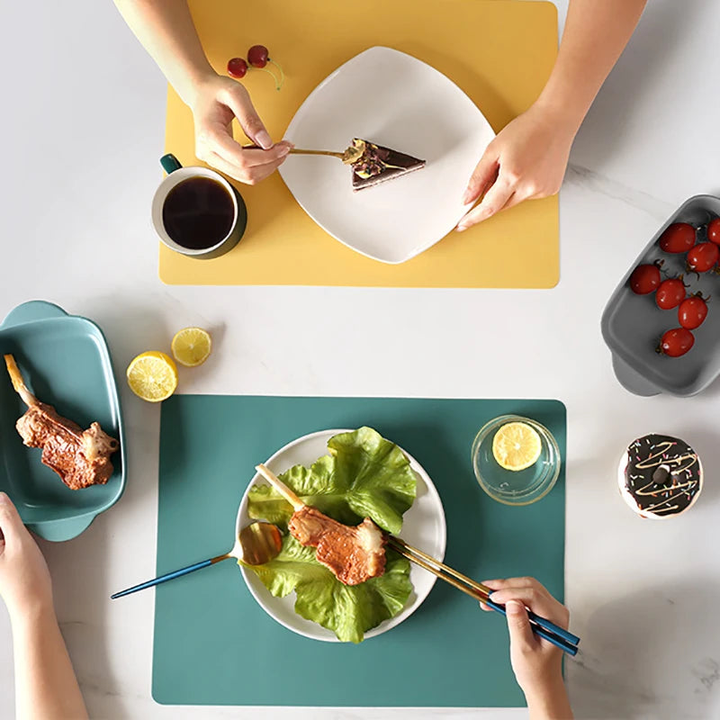 NEW Silicone Waterproof Placemat Table Mat Heat Insulation Anti-skidding Washable Durable For Kitchen Dining Peaceful Pleasures Health and Wellness