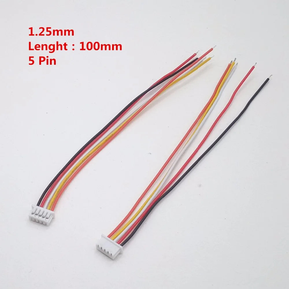 100Pcs/Lot 1.25 Wire Cable Connector JST 2/3/4/5/6/7/8/9/10Pin Electronic Line Single Head Connect Terminal Plug 28AWG 10cm Diy Peaceful Pleasures Health and Wellness