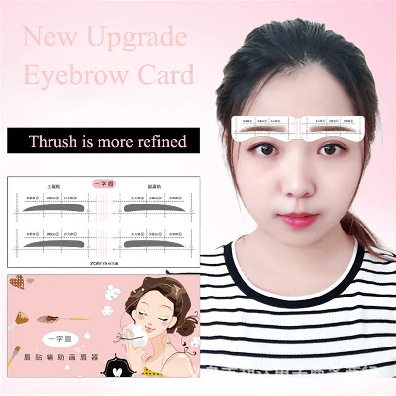 24-Pair Eyebrow Stencil Stickers Set | 12 Shapes Makeup Tool