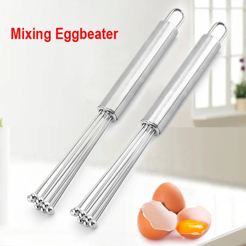 Stainless Steel Ball Whisk | Hand Egg Beater & Drink Mixer