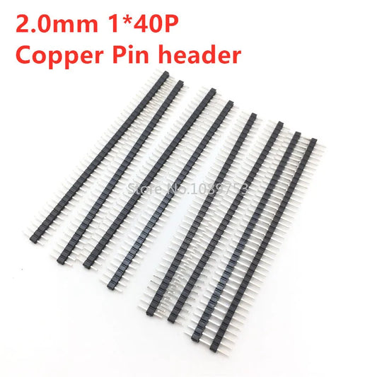10PCS/Lot 2.0mm 40 Pin Male Single Row Pin Header Strip 1*40P 2mm Male Pin Header Connector Copper Peaceful Pleasures Health and Wellness Default Title