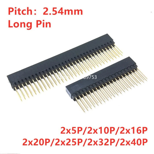 5PCS PC104 2.54mm 2x10P/16P/20P/25P/32P/40Pin Female Stacking Header Connector Dual Row 2x20P for Control Motherboard Interface Peaceful Pleasures Health and Wellness 2x5P