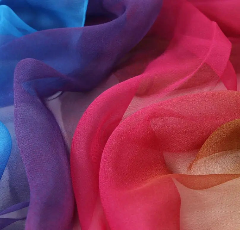 Multiple Lotus Leaf Flower Chiffon Georgette Bandana Scarf Women