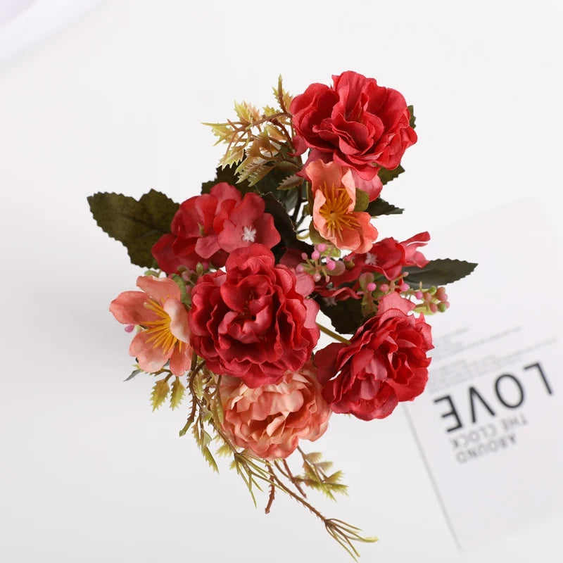 Silk Artificial Rose Bouquet for Wedding & Home Décor