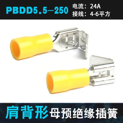 20Pcs PBDD Terminals Blue Yellow Red Piggy Back Disconnector Connector Wire Terminals 1.25/2.5/5.5mm Pre-insulating Terminals Peaceful Pleasures Health and Wellness Yellow 5.5-250