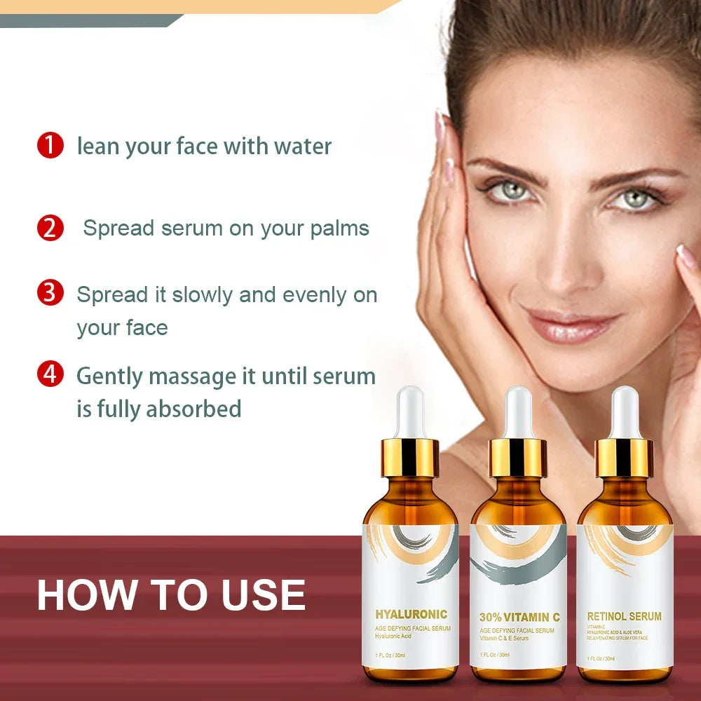 ENVISHA Face Serum Set – Vitamin C, Retinol & Hyaluronic Acid Face Serum Peaceful Pleasures Health and Wellness