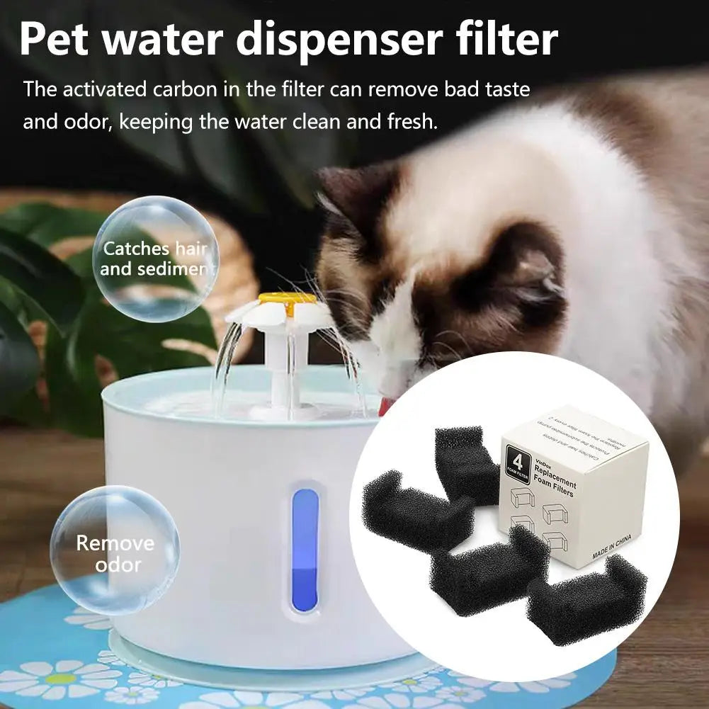 4PCS Cat Water Fountain Filter Carbon Replacement Filters for Pet Water Dispenser Peaceful Pleasures Health and Wellness