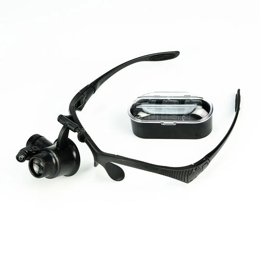 Headband Magnifying Glasses 10X 15X 20X 25X Loupe with Led Monocular Eye Mask Magnifying Glass Replaceable Lens Peaceful Pleasures Health and Wellness 10X 15X 20X 25X