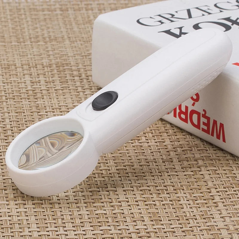 15X Magnifying Glass with Led Lights Old Man Loupe Rechargeable Magnifier Illuminated Handheld Reading Glasses, for Seniors Peaceful Pleasures Health and Wellness