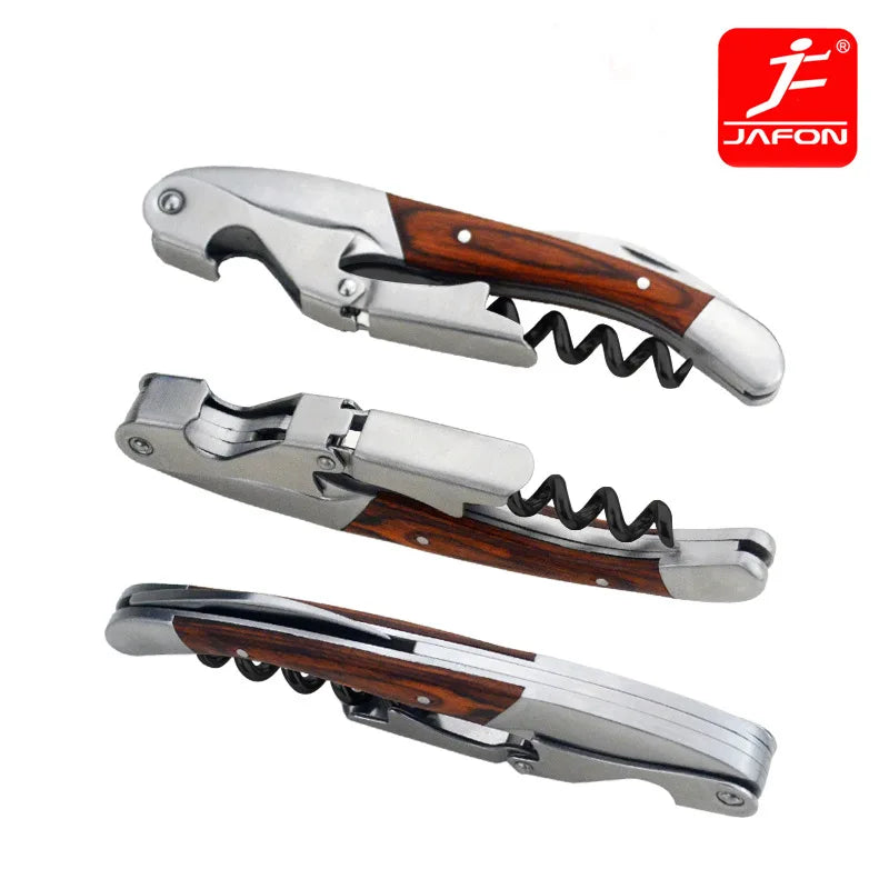 Wine Corkscrew Bottle Opener Inlay Wood in Bar Accesories Kitchen Tools Home Bar Opener Cork Taps Non-Stick Worm Black Paint Peaceful Pleasures Health and Wellness