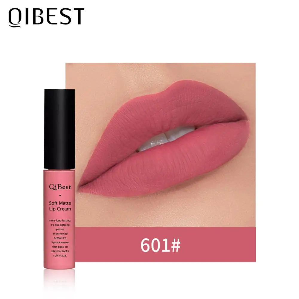 QIBEST Matte Liquid Lipstick | 34 Colors, Velvet Nude, Waterproof