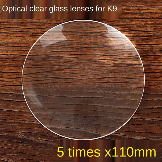 110mm Biconvex Lens K9 Optical White Glass Magnifying Lens Self-Made Projector Physical Industry Experiment Accessories Peaceful Pleasures Health and Wellness 110mm 5X