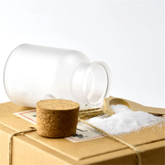 Matte Round Cork Jar 100–500ml | Bath Salt & Cosmetic Storage Cork Storage Jar Oasis Select