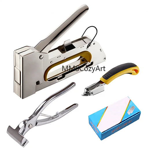 Manually Tools for Stretch Picture Frame, Stretcher Gun, Three-Piece, a Box, U-shaped Nail Peaceful Pleasures Health and Wellness CN