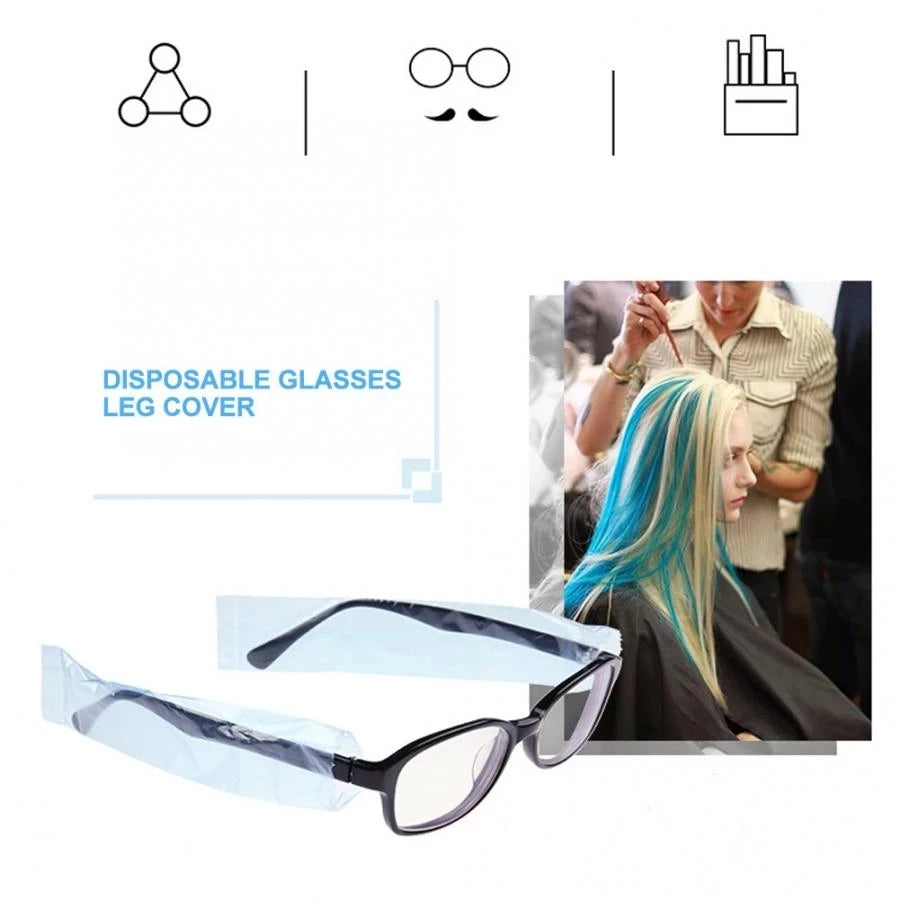 200ps/Box Disposable Glasses Leg Sleeves Cover Hairdressing DIY Barber Hair Coloring Styling Tool Eyeglasses Protector Accessory Peaceful Pleasures Health and Wellness