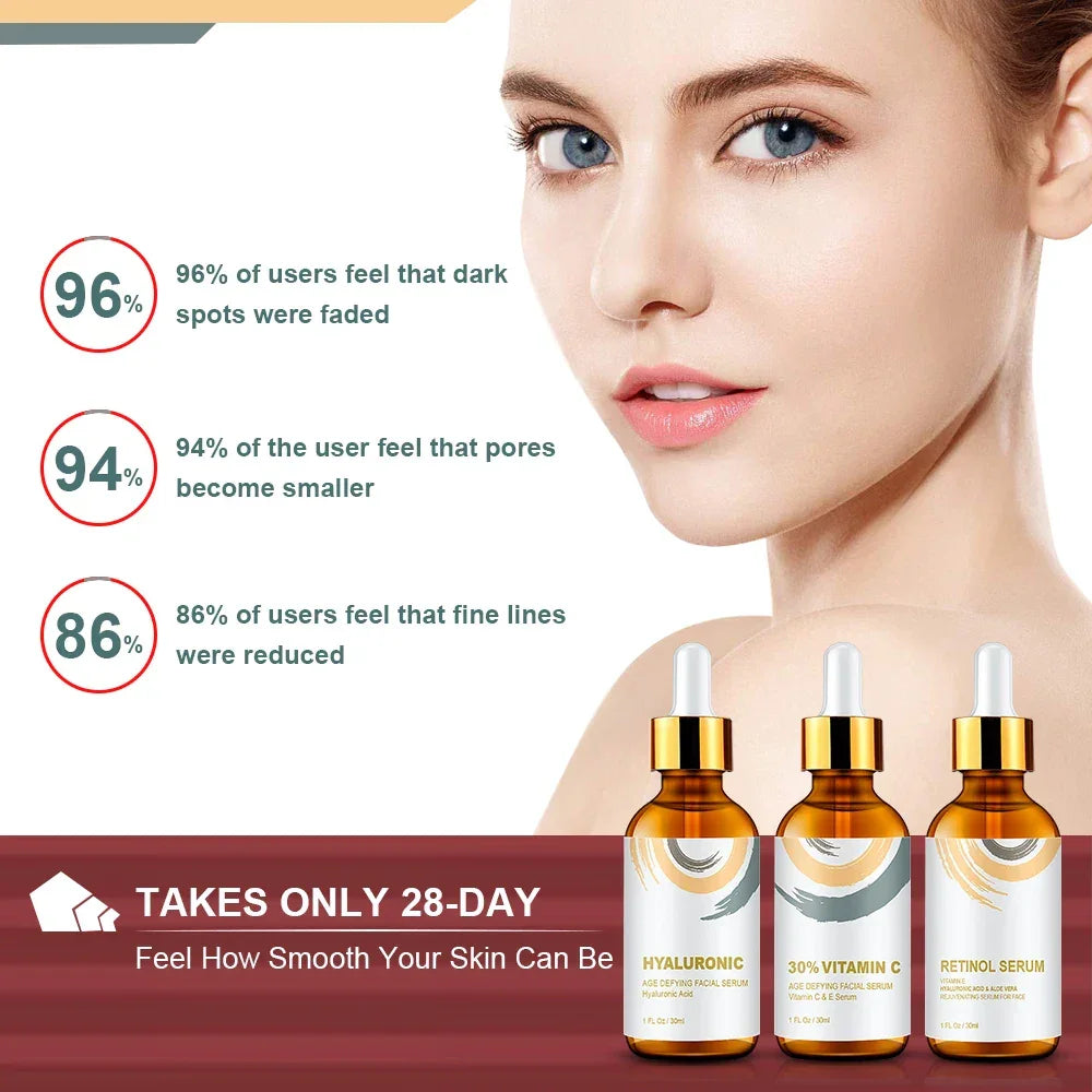 ENVISHA Face Serum Set – Vitamin C, Retinol & Hyaluronic Acid Face Serum Peaceful Pleasures Health and Wellness