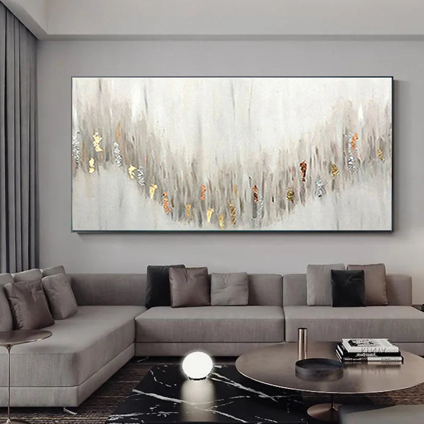Abstract Frameless Horizontal Version Home Decoration Mural Handmade Canvas Oil Painting Living Room Sofa Background Wall Poster Peaceful Pleasures Health and Wellness