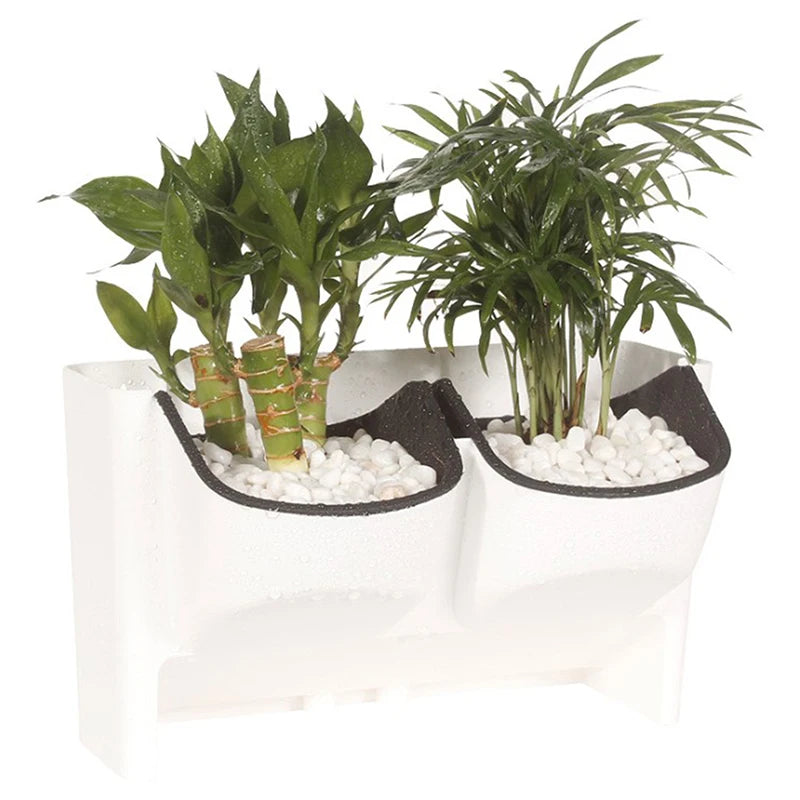 1pc Self Watering Flower Pot Stackable Vertical Planter Wall Hanging Durable Peaceful Pleasures Health and Wellness