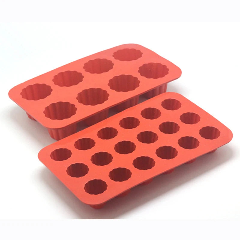 8/18 Cavity Silicone Mold Canneles Bordelais Fluted Cake Mold Muffin Cupcake Baking Tray Dessert Pastry Cake Decorating Tools Peaceful Pleasures Health and Wellness