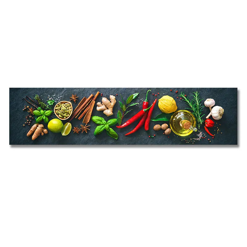Grains Spices Peppers Food Canvas Art Painting Kitchen Decoration Poster Prints For Dining room Wall Art Pictures Home Art Decor Peaceful Pleasures Health and Wellness 50x200cm No Frame QPA0042