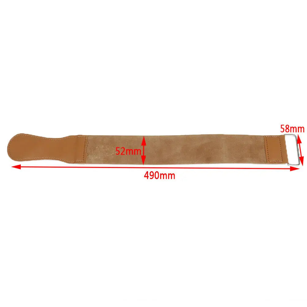 Genuine Leather Strop Strap Barber Straight Razor Folding Knife Knives Sharpening Shave Sharpener Sharpening Belt Peaceful Pleasures Health and Wellness Brown