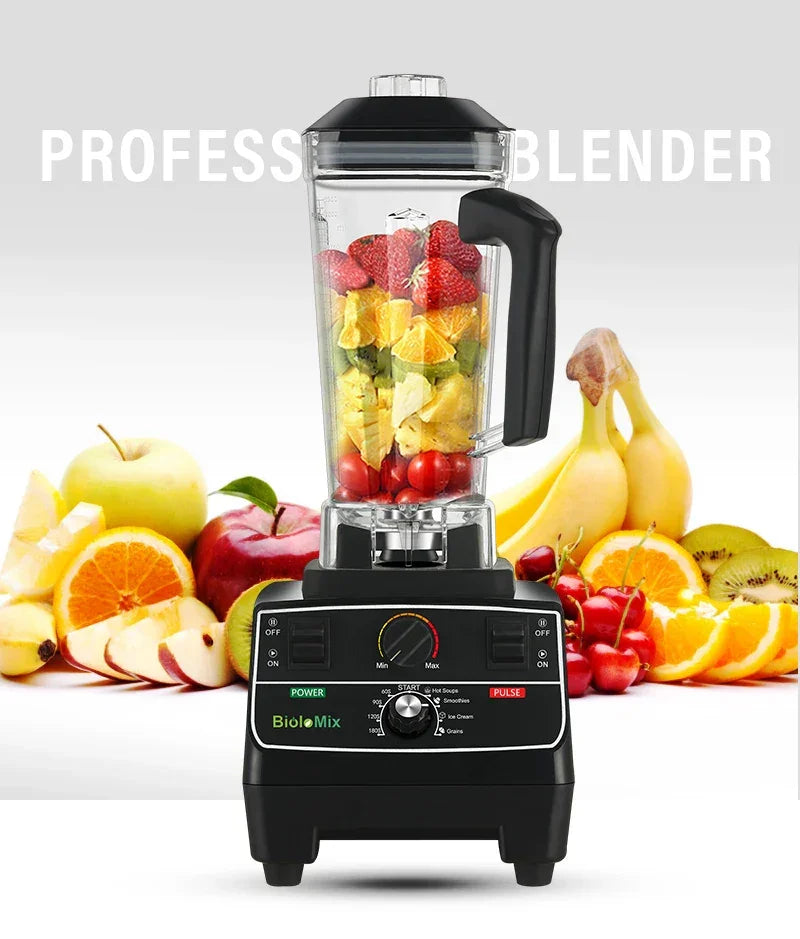 BioloMix BPA Free 2L Jar 2200W Professional Smart Timer Pre-programed Blender Mixer Juicer Food Processor Ice Smoothies Crusher Peaceful Pleasures Health and Wellness