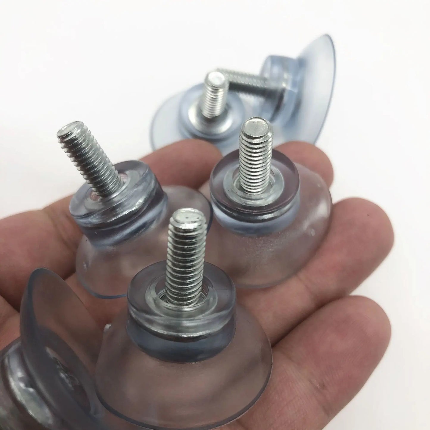 10-Pack M6/M8 Rubber Suction Cups with Screw Nut – Clear Hooks