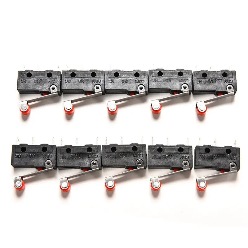 10pcs KW12-3 Roller Lever Micro Limit Switch PCB NO/NC 5A