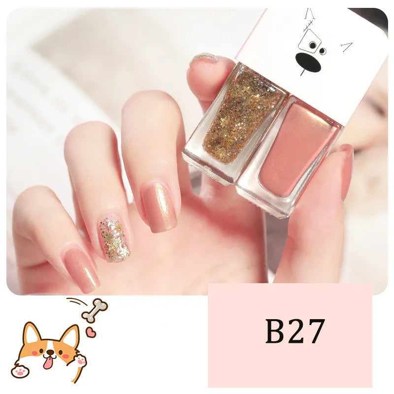 2-in-1 Candy Color Nail Polish | Quick Dry Waterproof Water-Based