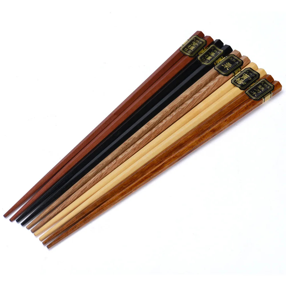 5 Pair Janpanese Korean Food Wooden Chopsticks Reusable Natural Beech Chopsticks Chinese Set Palillos Japanese Gift Pack Peaceful Pleasures Health and Wellness