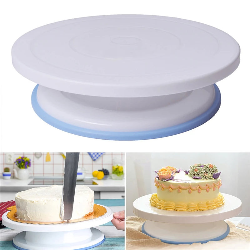 5pc Plastic Cake Turntable Rotating Cake Plastic Dough Knife Decorating 10 Inch Cream Cakes Stand Cake Rotary Table Hot Sal Peaceful Pleasures Health and Wellness