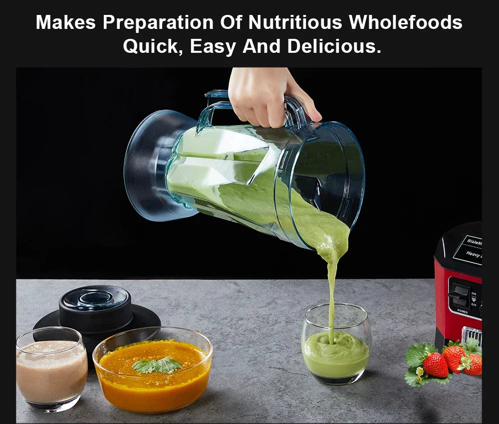 BPA Free Heavy Duty Professional Commercial Bar Blender Food Mixer Juicer Ice Crusher Smoothie Maker Max 2200W Peaceful Pleasures Health and Wellness