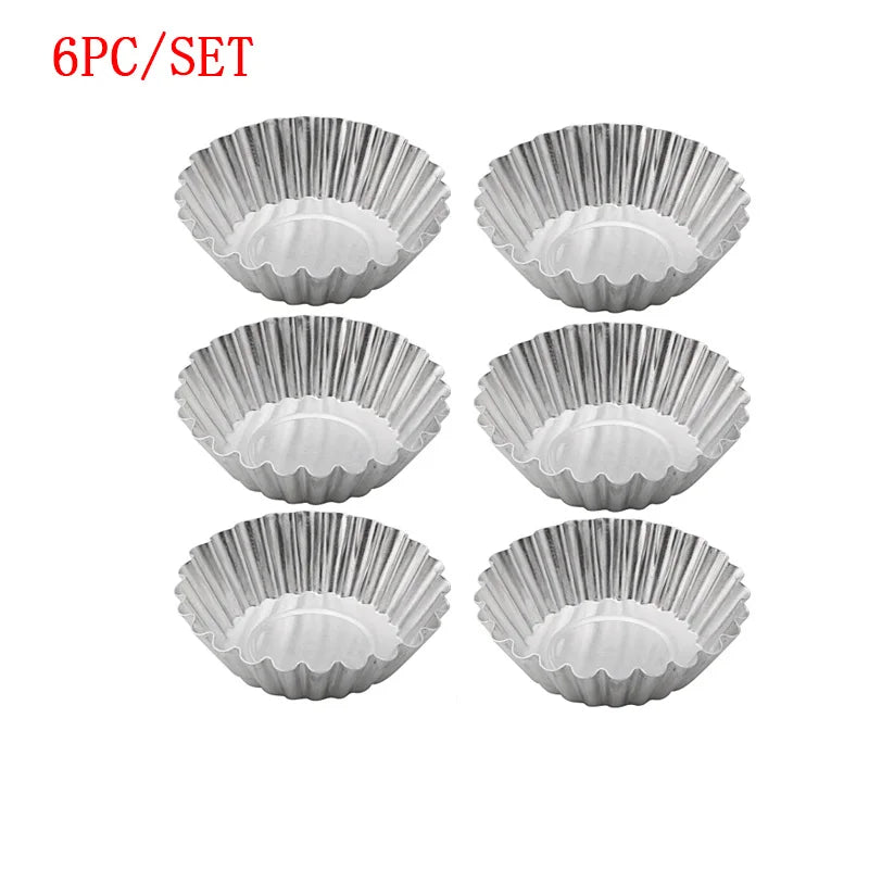 20-Pack Aluminum Chrysanthemum Egg Tart & Cake Mold Set | 7cm Reusable Baking Molds