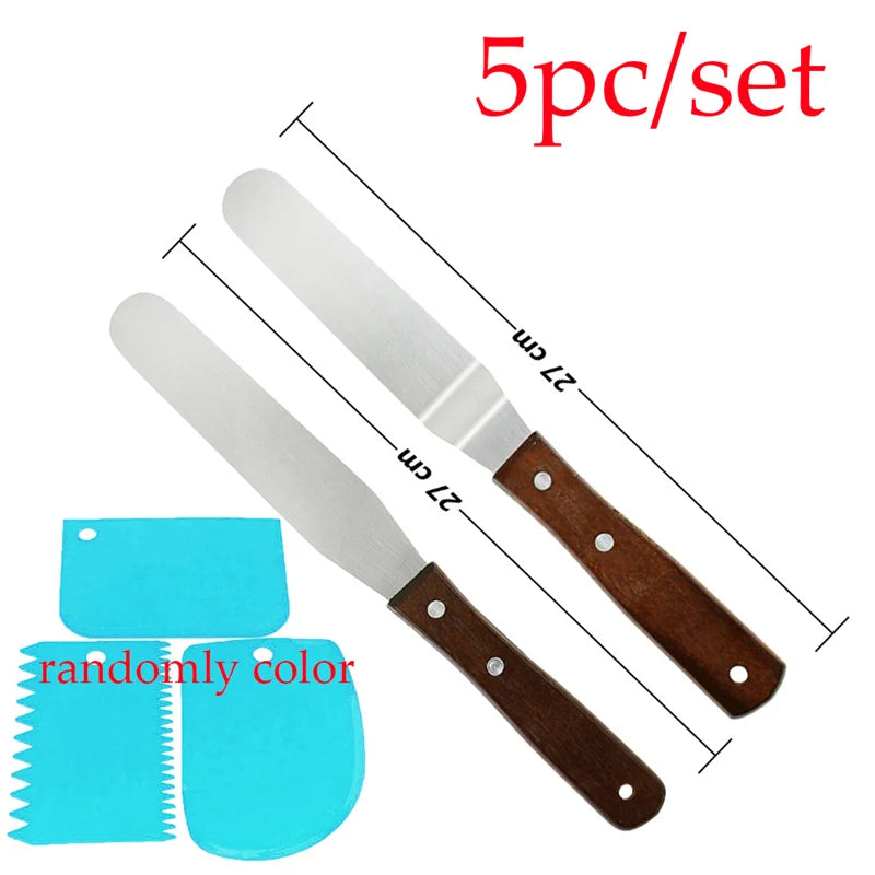 8-Piece Cake Turntable Decorating Set | Rotating Stand, Adjustable Mousse Rings, Spatulas & Scrapers