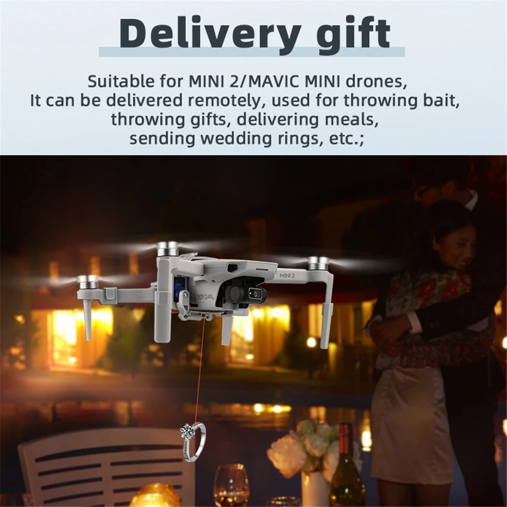 for Mini 1/2 Airdrop Drone Payload Transport Release Device for Fishing Bait Wedding Party Valentine's Day Christmas Props Peaceful Pleasures Health and Wellness