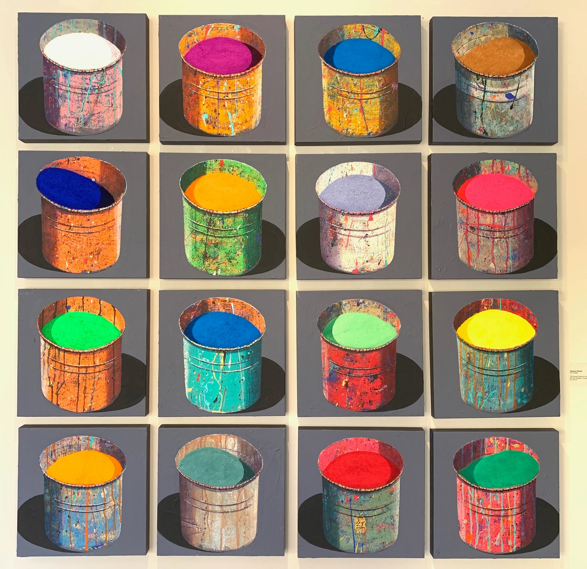 Hand-painted Oil Painting Paintings of Stephane Braud, Acrylic Painting, Paint Bucket with Paint Framed, Ready to Hang Peaceful Pleasures Health and Wellness