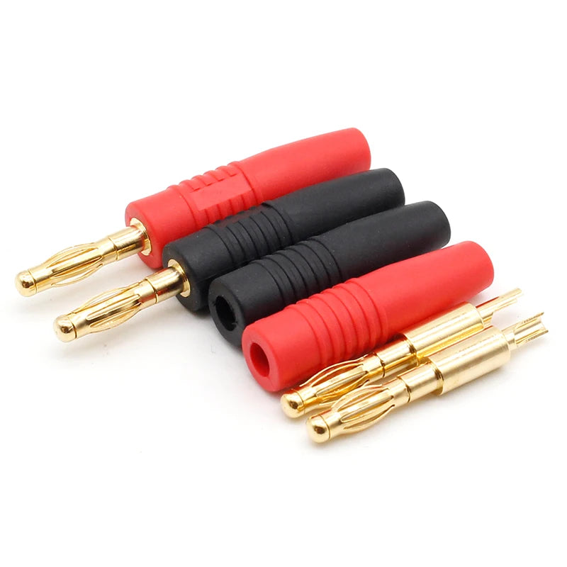 4pcs 4mm Plugs Gold Plated Musical Speaker Cable Wire Pin Banana Plug Connectors Peaceful Pleasures Health and Wellness