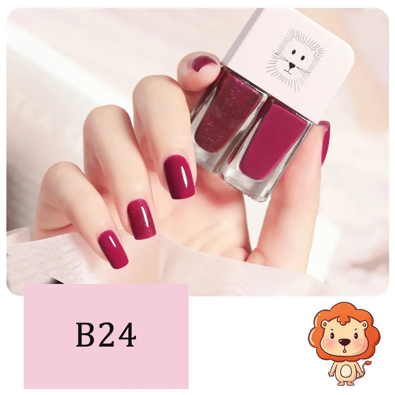 2-in-1 Candy Color Nail Polish | Quick Dry Waterproof Water-Based