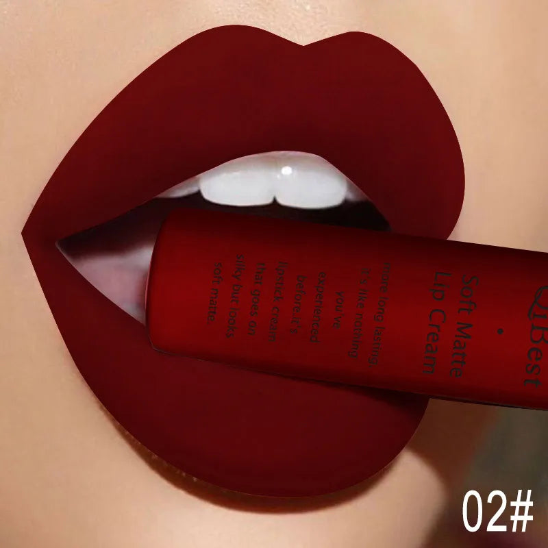 QiBest 34 Colors Matte Liquid Lipstick – Waterproof & Long Lasting