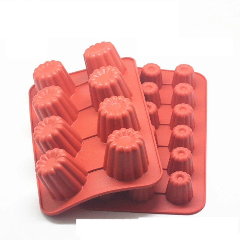8/18 Cavity Silicone Mold Canneles Bordelais Fluted Cake Mold Muffin Cupcake Baking Tray Dessert Pastry Cake Decorating Tools Peaceful Pleasures Health and Wellness 2pcs