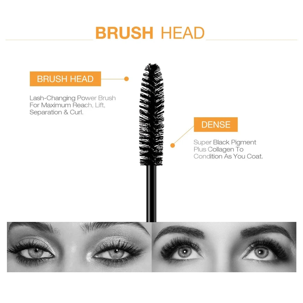 QIBEST Cosmetics 1/3/5 pcs Black Mascara Lengthens Eyelashes Extra Volume Waterproof Natural Lashes Female Professional Makeup Peaceful Pleasures Health and Wellness