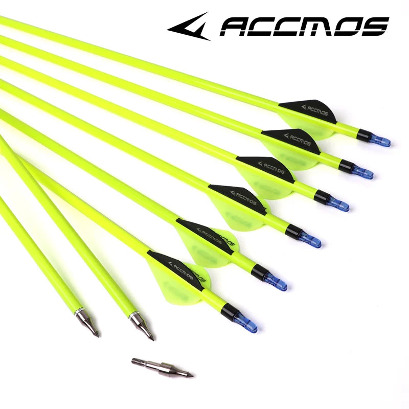 Spine 600 Mixed Carbon Arrow Yellow White Recurve Compound Bows