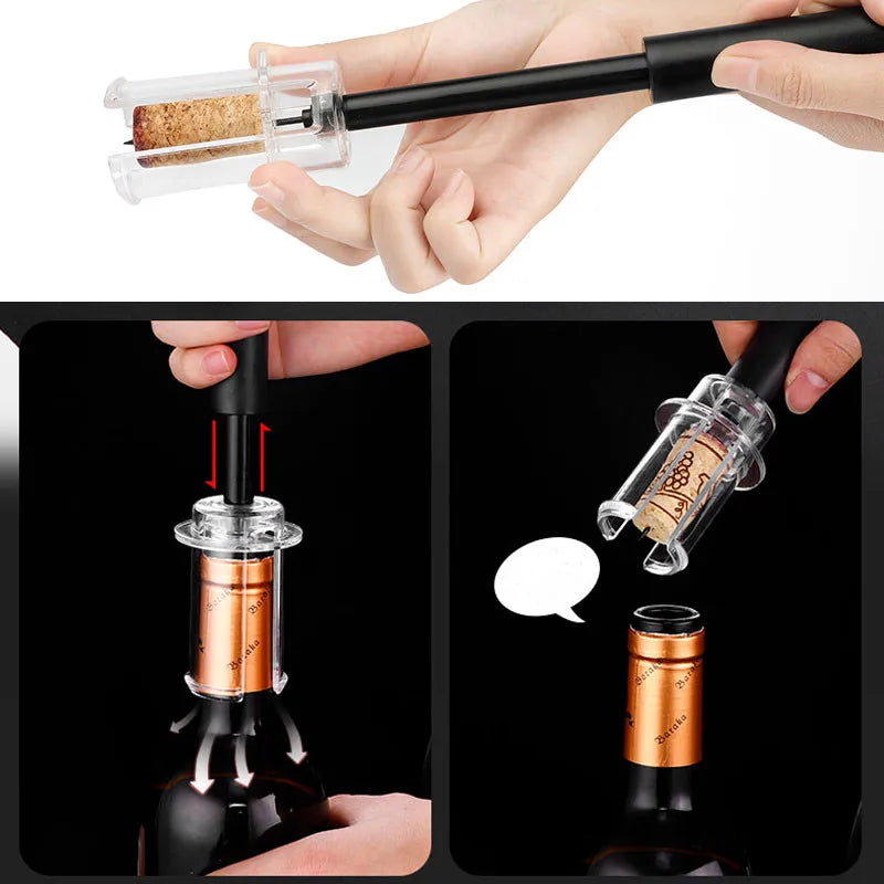 1 Pcs Air Pump Wine Bottle Opener Stainless Steel Pin Type Bottle Pumps abridor de vinho Kitchen Opening Tools Bar Accessories Peaceful Pleasures Health and Wellness