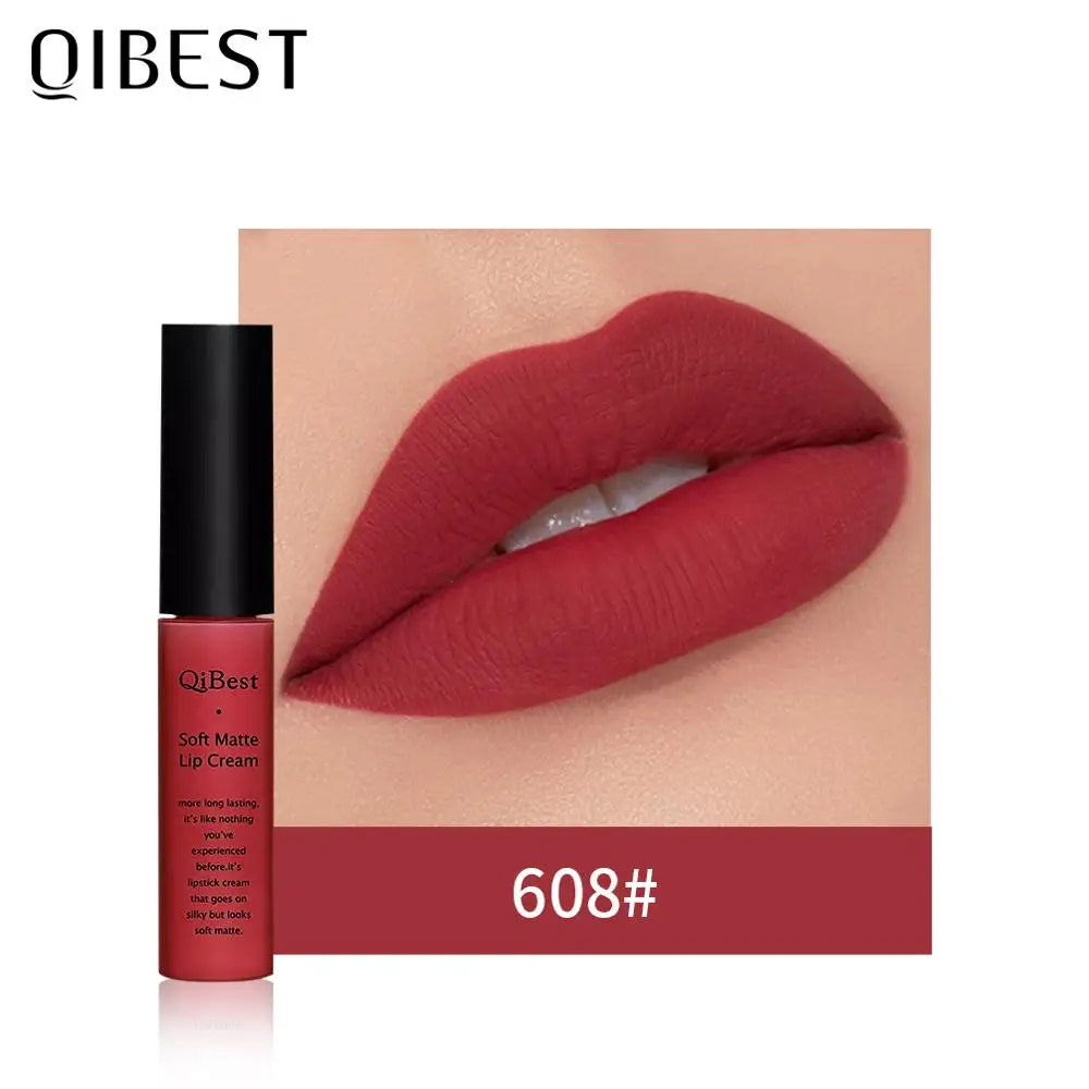 QIBEST Matte Lip Gloss Lip Makeup 34 Colors Velet Nude Waterproof Lipgloss Matte Lipstick Liquid Lipstick Long lasting Lip Tint Peaceful Pleasures Health and Wellness 8