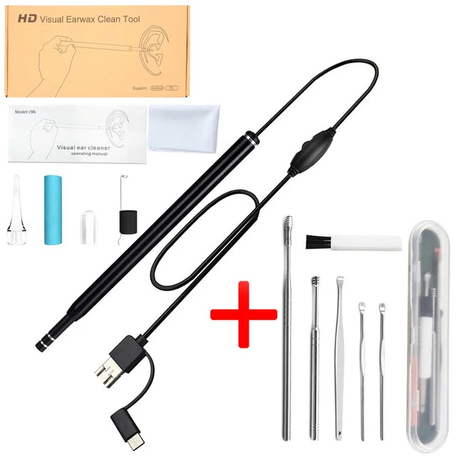 Visible Earpick Medical Otoscope Waterproof Camera Earwax Visual Oral Inspection Ear Spoon Support Android PC Ear Cleaning Tool Peaceful Pleasures Health and Wellness Plus Tool