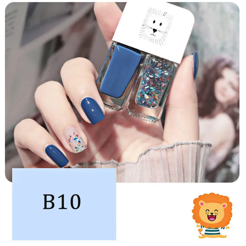 2-in-1 Candy Color Nail Polish | Quick Dry Waterproof Water-Based